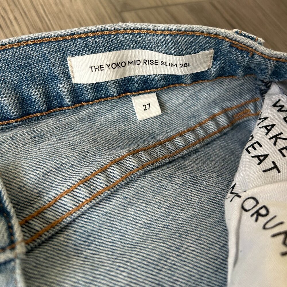 Denim Forum Yoko Mid Rise Skinny Jeans Size 27 28L Organic Cotton - Picture 7 of 12